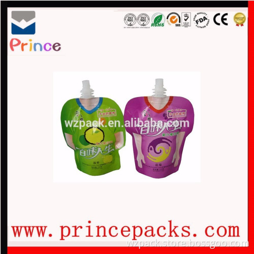shaped reusable spout pouch with spout zipper